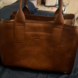 Lucky Brand Brown Leather Tote with Structured Design